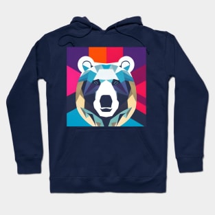 Pop Art Polar Bear Face Hoodie